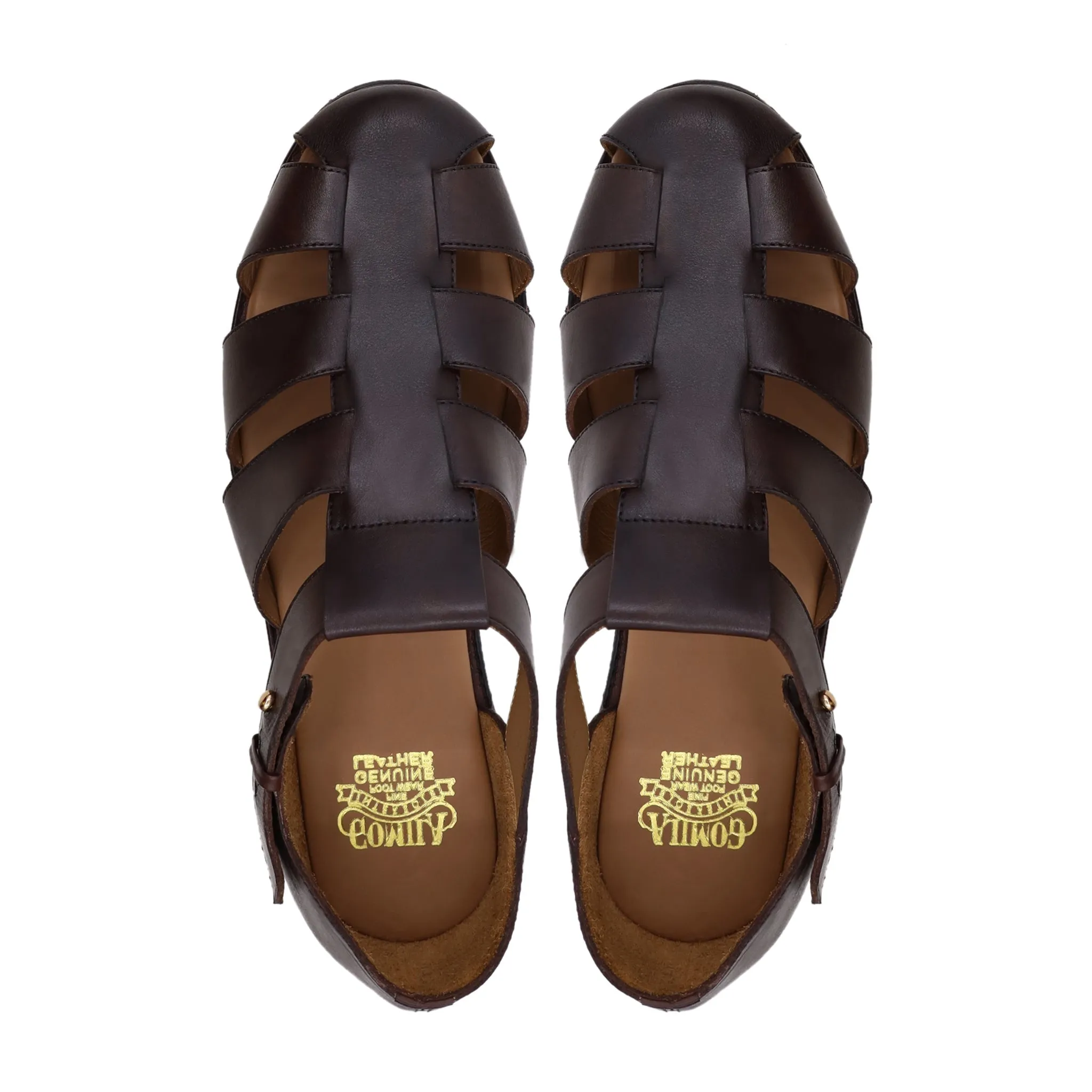 Rahma - Men's Dark Brown Calf Leather Sandal