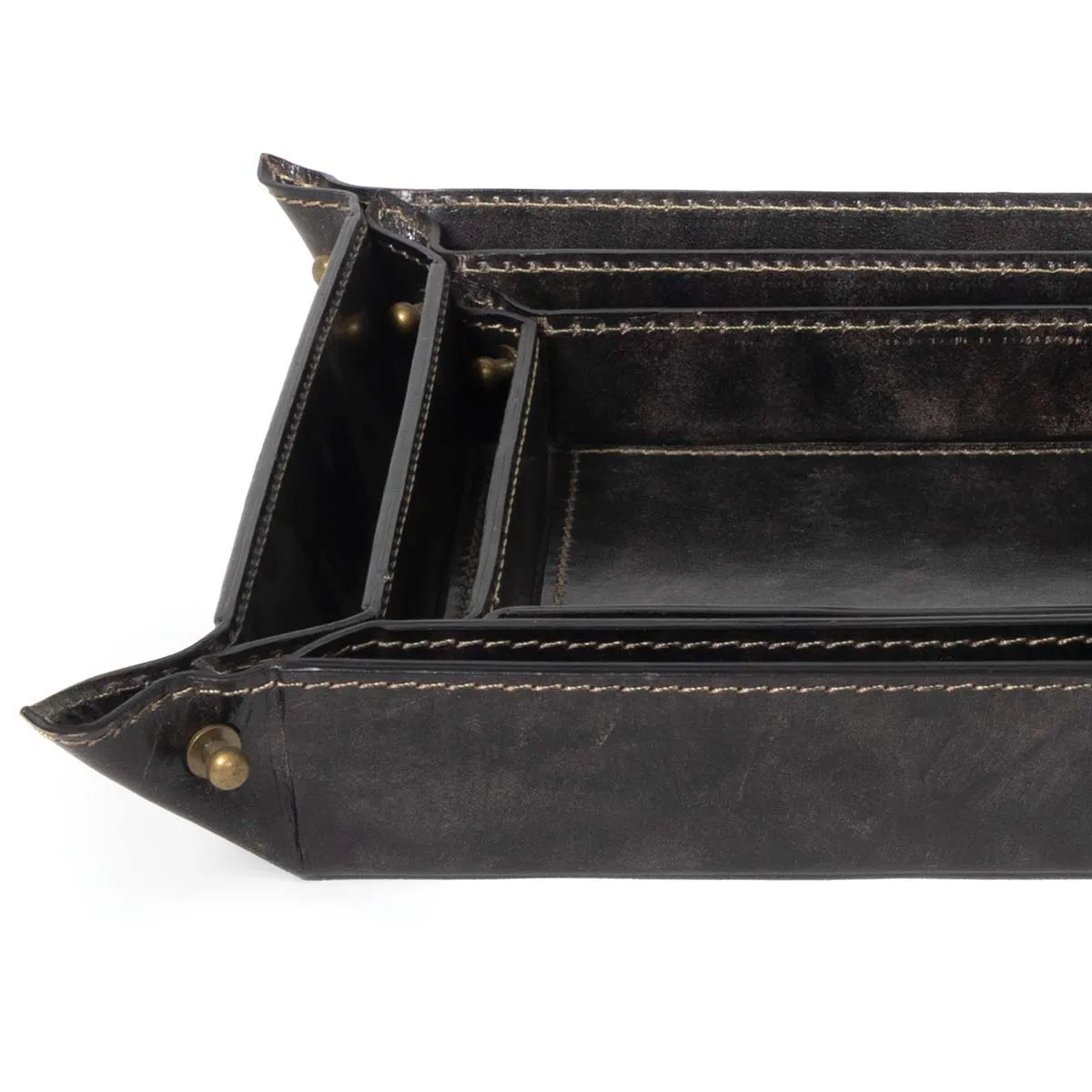 Regina Andrew Derby Leather Tray Set (Black)