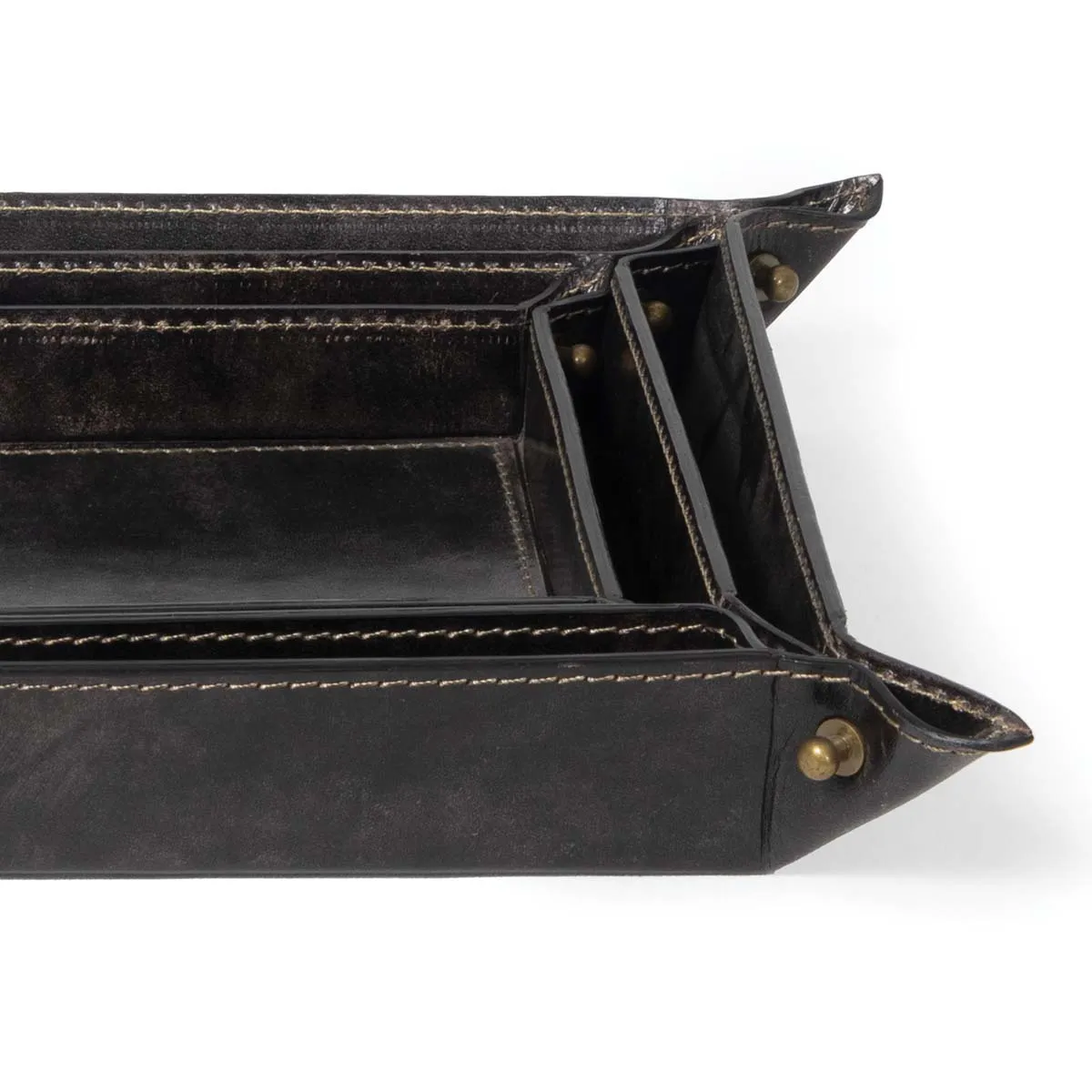 Regina Andrew Derby Leather Tray Set (Black)