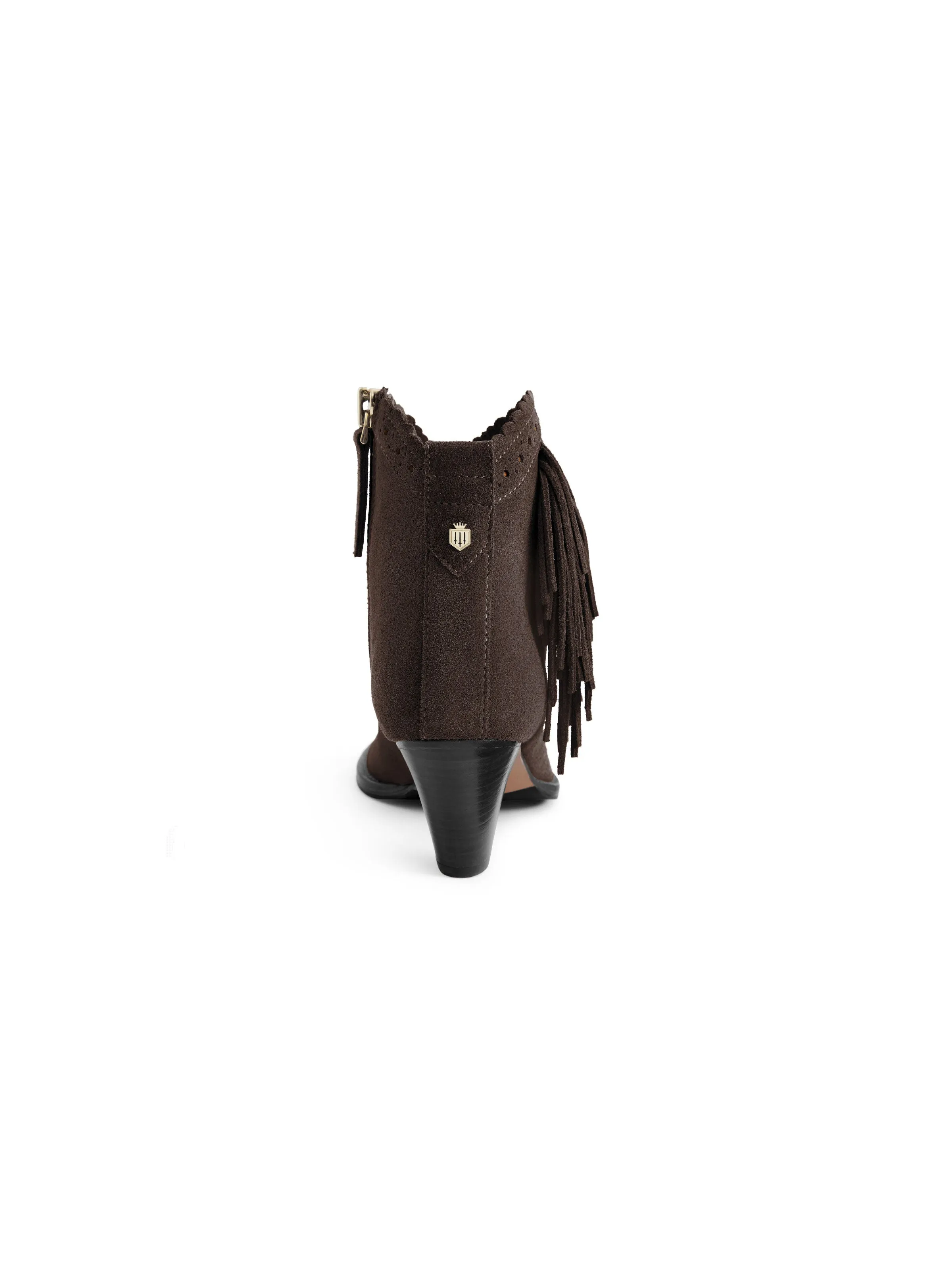 Regina Fringed Ankle Boot - Chocolate Suede