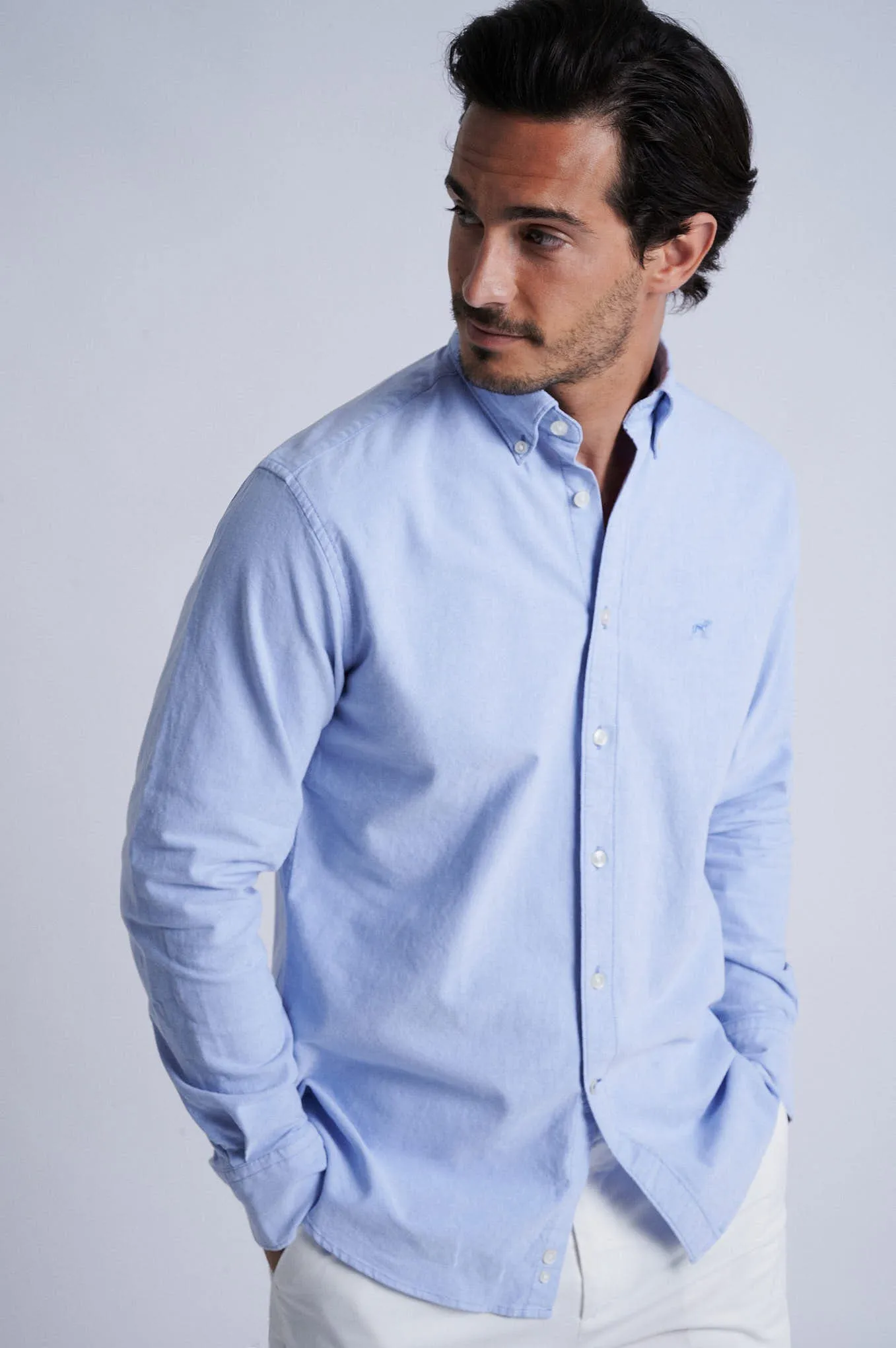 Regular fit cotton elastane comfort oxford shirt