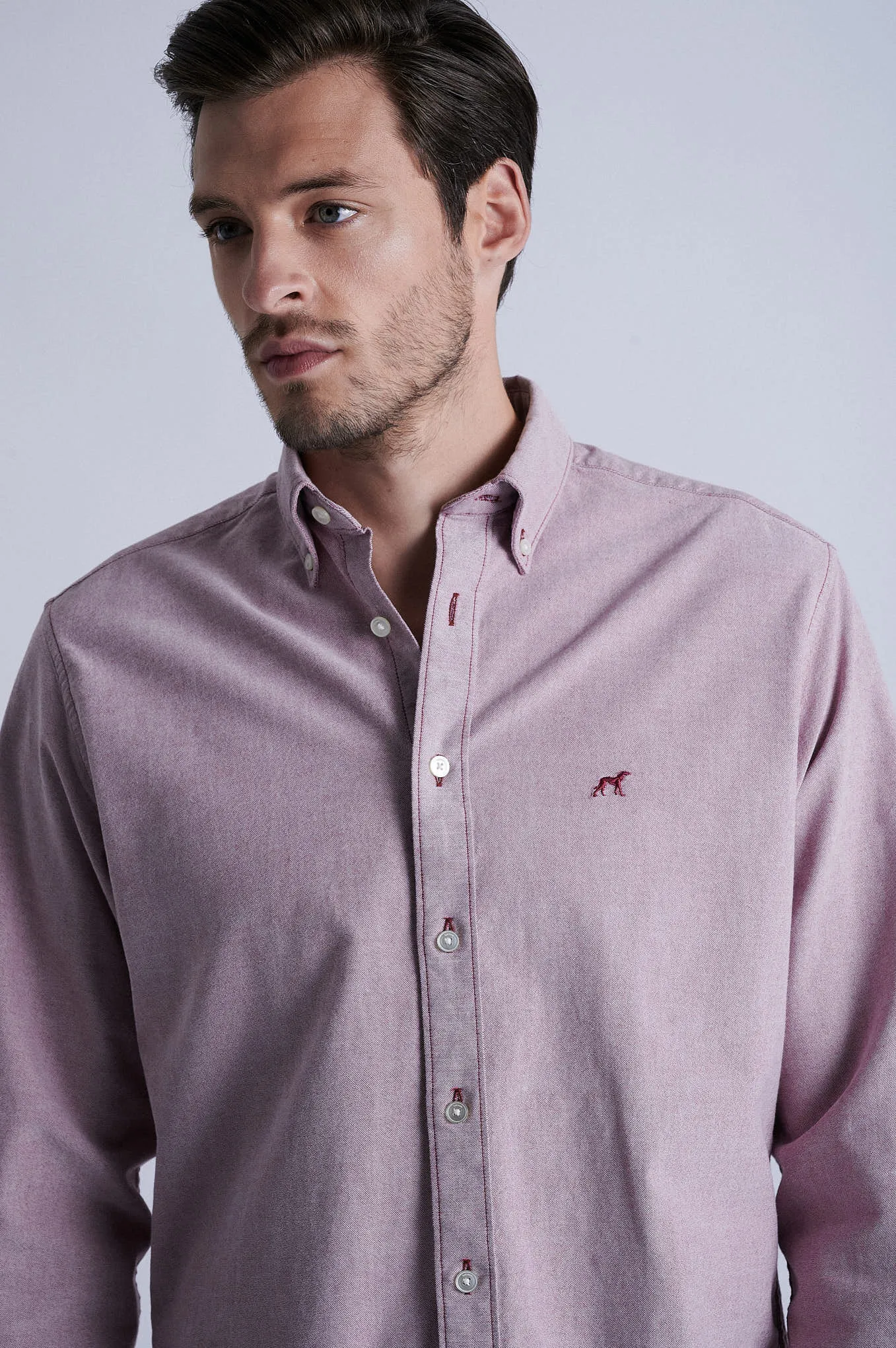 Regular fit cotton elastane comfort oxford shirt