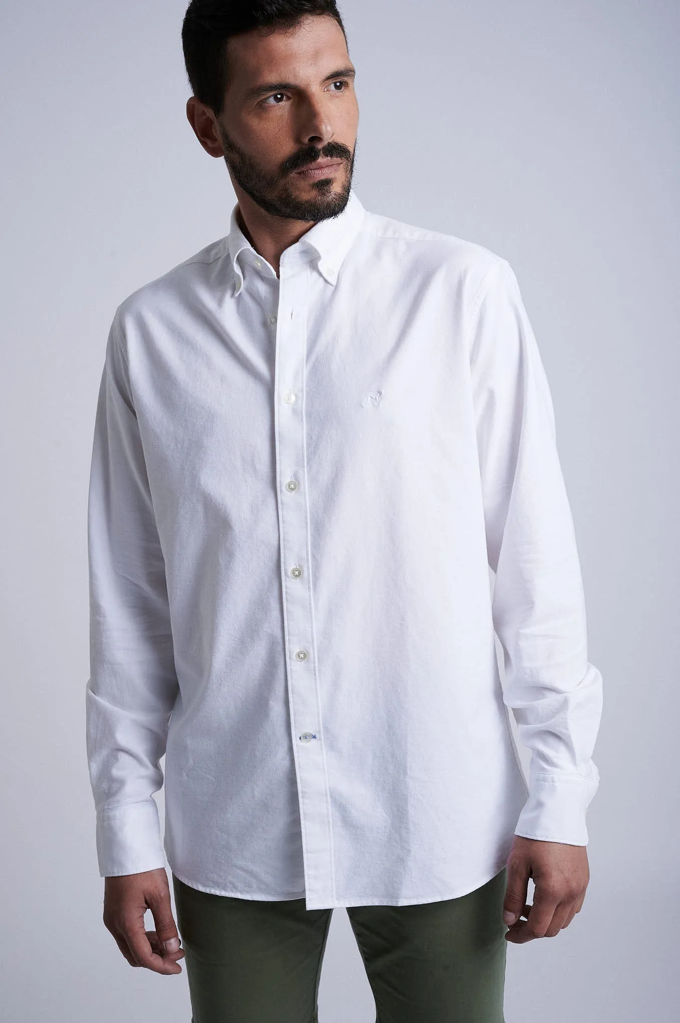 Regular fit cotton elastane comfort oxford shirt
