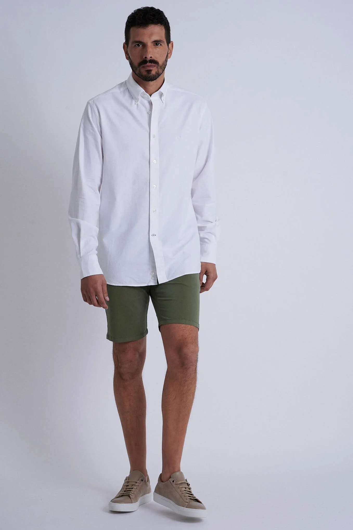 Regular fit cotton elastane comfort oxford shirt