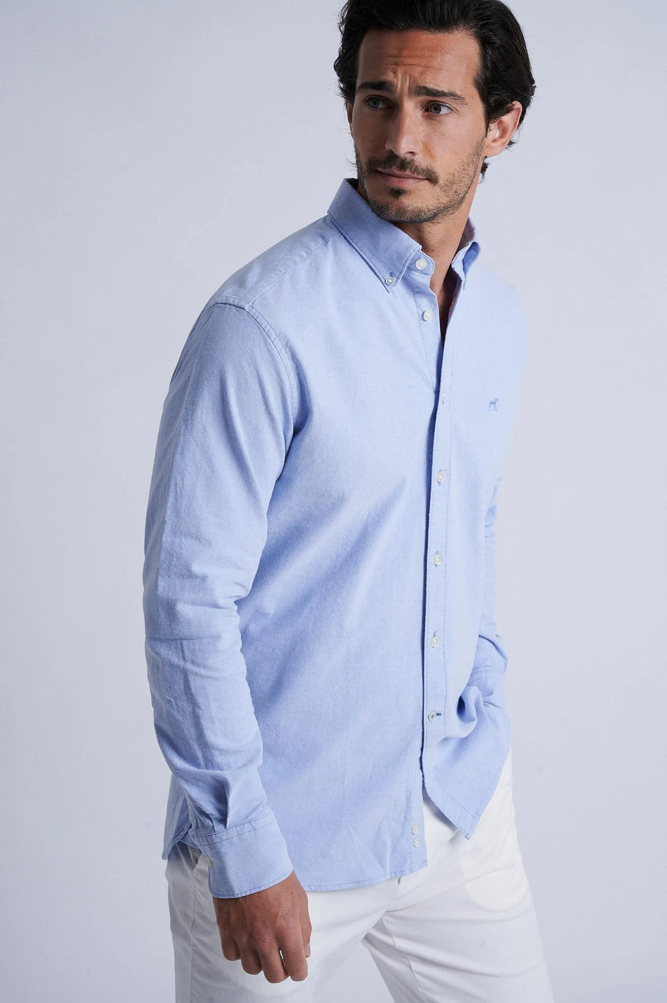 Regular fit cotton elastane comfort oxford shirt
