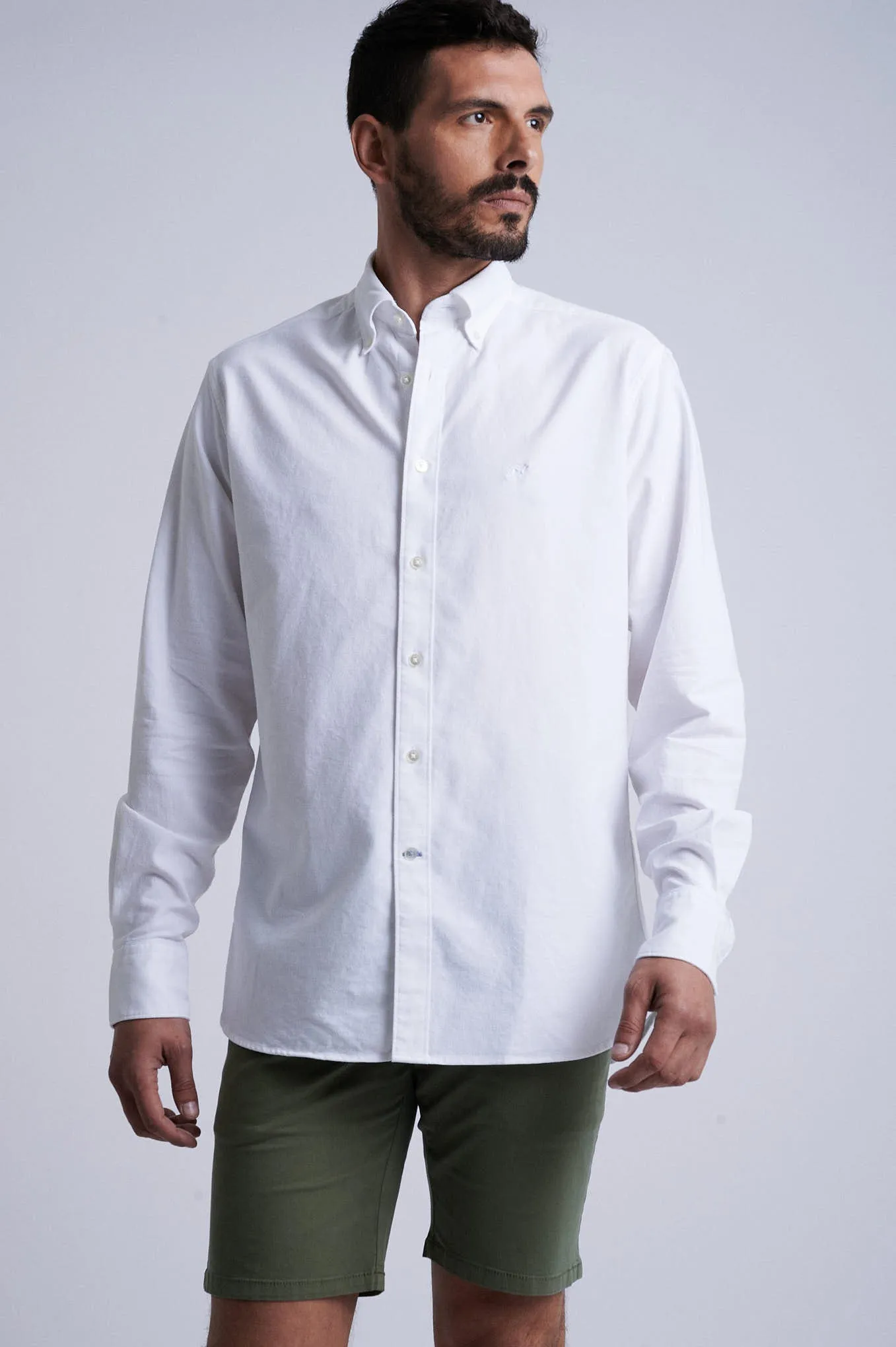 Regular fit cotton elastane comfort oxford shirt