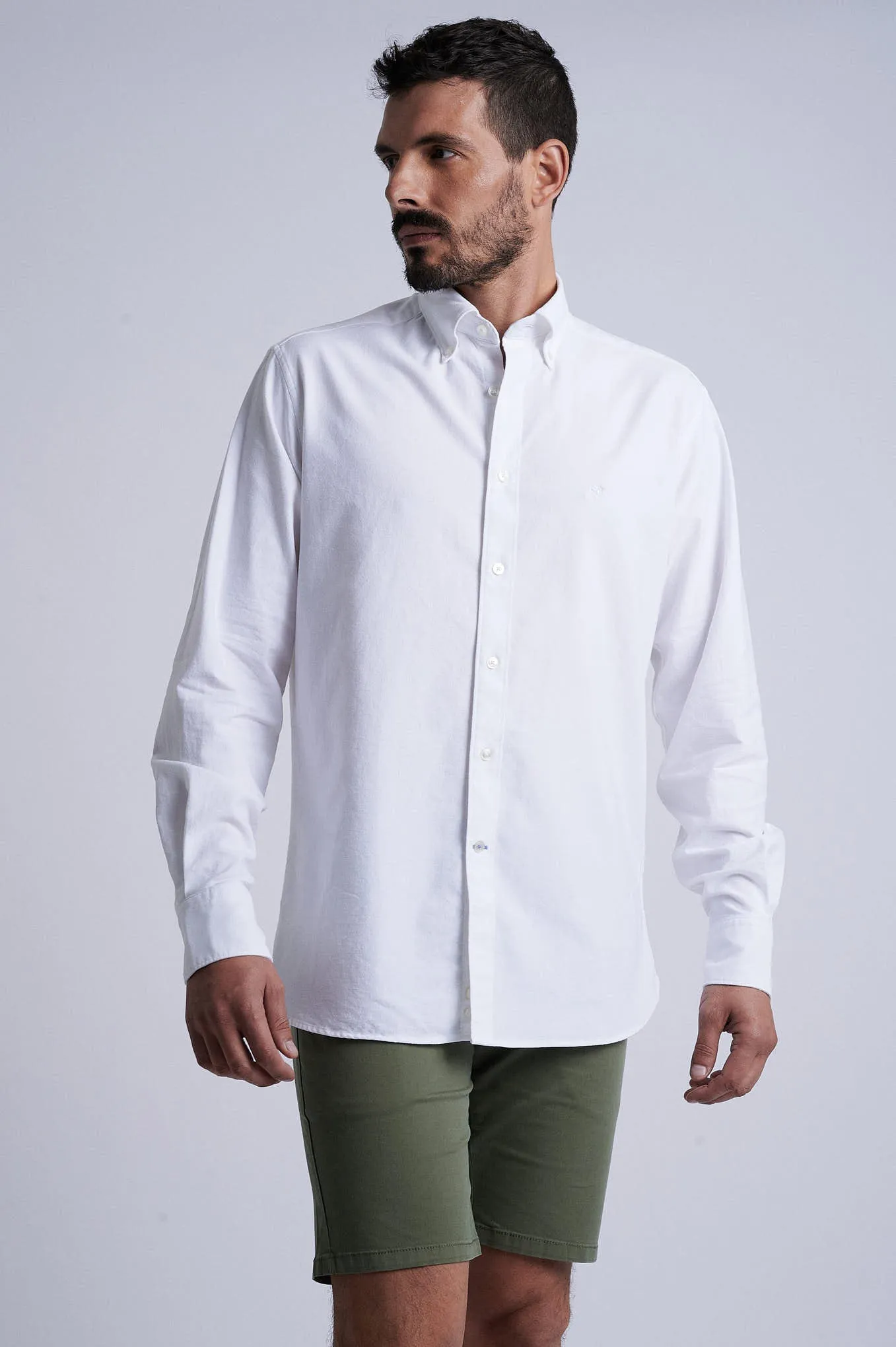 Regular fit cotton elastane comfort oxford shirt