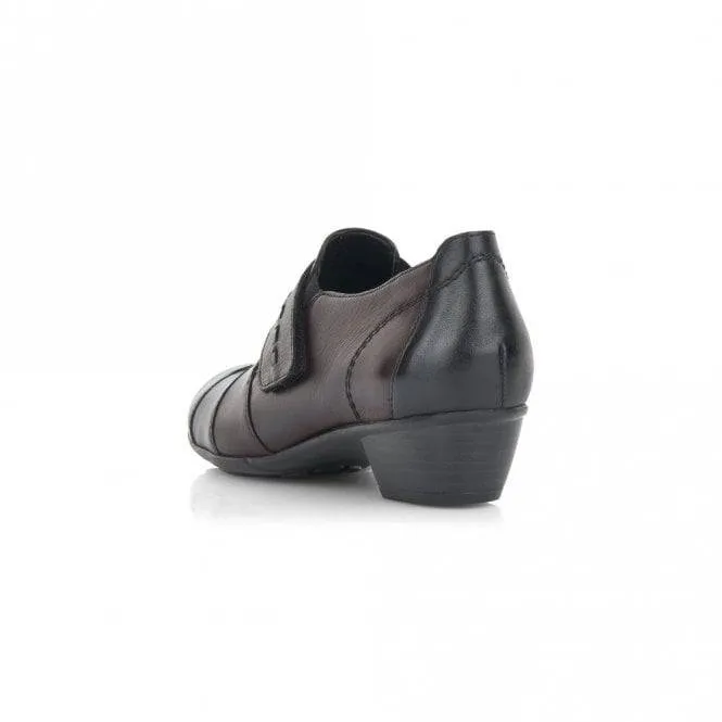 Remonte Leather Patchwork Strap Detail Heeled Shoe
