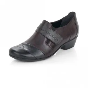 Remonte Leather Patchwork Strap Detail Heeled Shoe