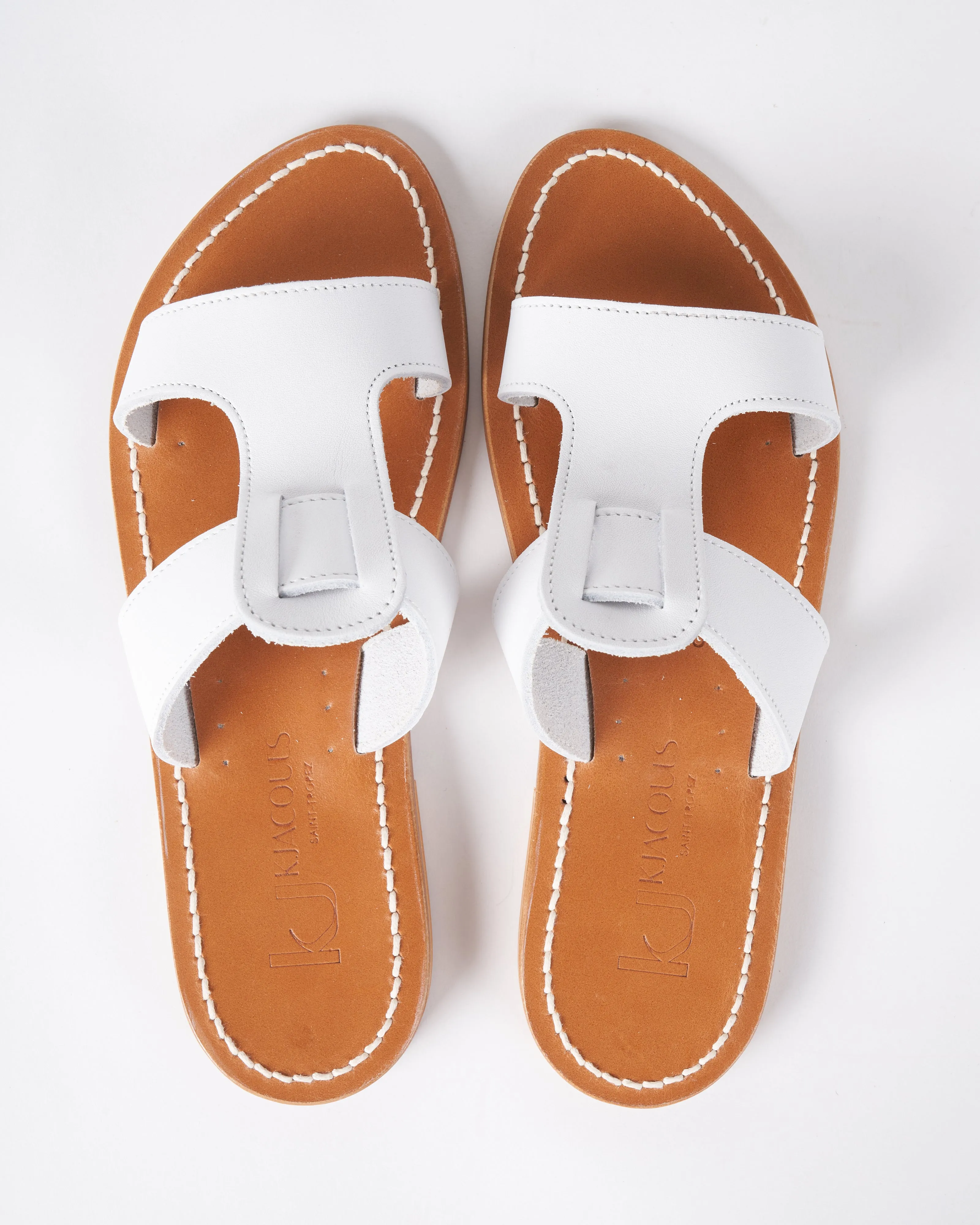 rhea wide t strap sandal - white