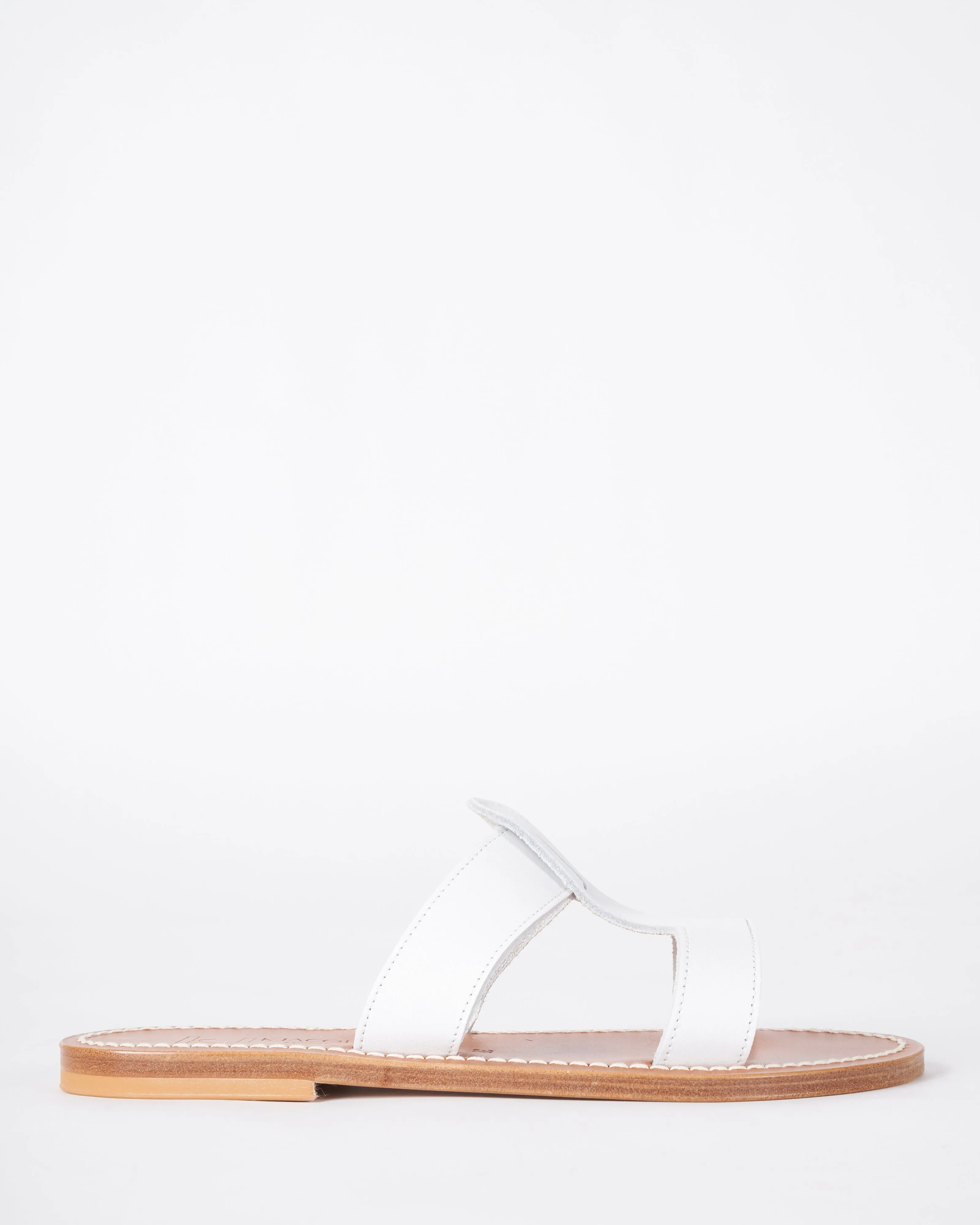 rhea wide t strap sandal - white
