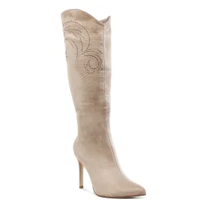 Rhinestone Patterned Calf Boots