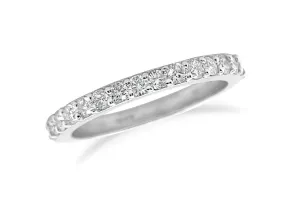 Ring 18kt White Gold Half Diamond Band 0.30 carats