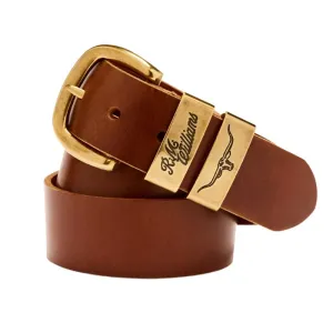 R.M.Williams Drover 1 1/2 Mens Belt - Caramel with Gold Buckle