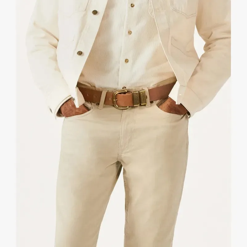 R.M.Williams - Drover Belt - Antique Brass Hardware - Tan