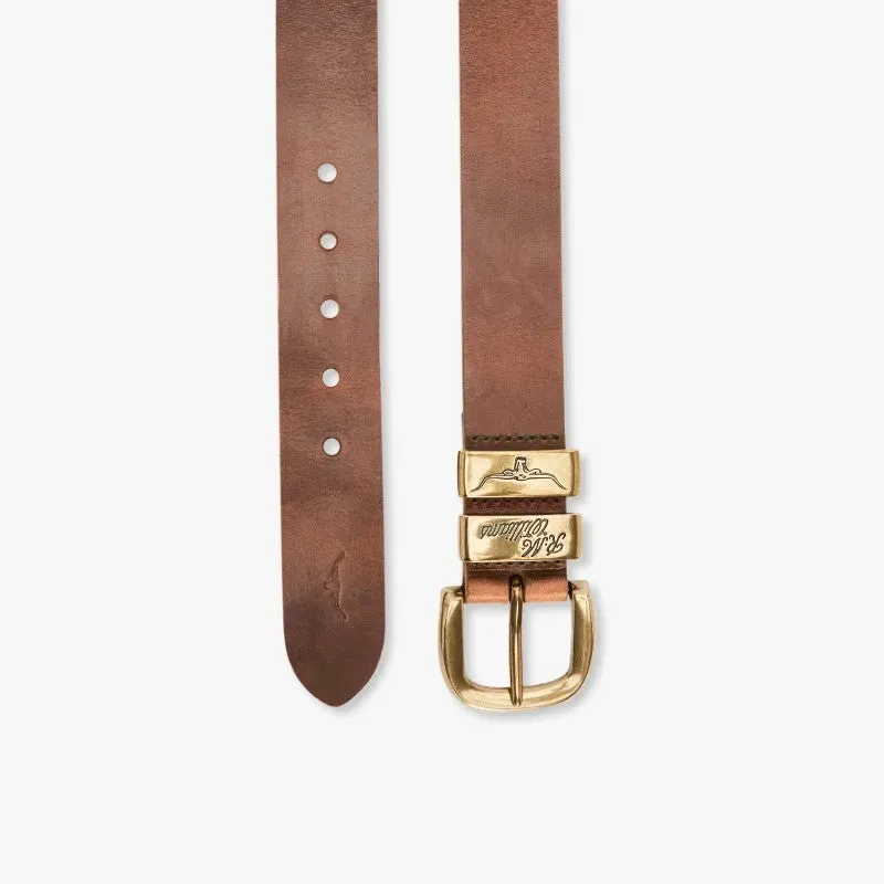 R.M.Williams - Drover Belt - Antique Brass Hardware - Tan