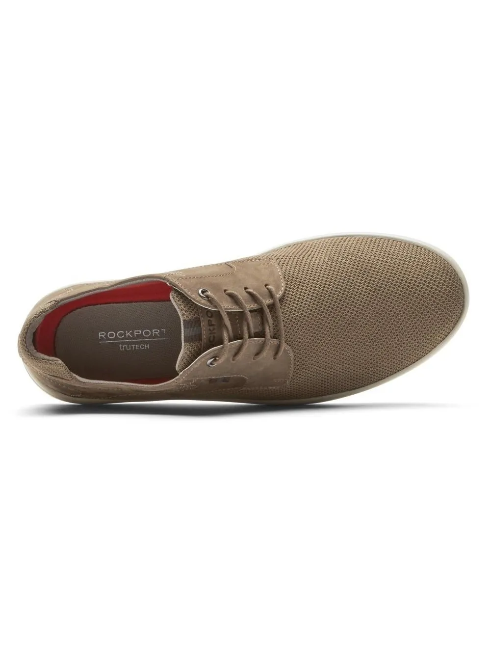 Rockport Men's Caldwell Plain Toe Oxford Sneakers Taupe Mesh Leather CI4177