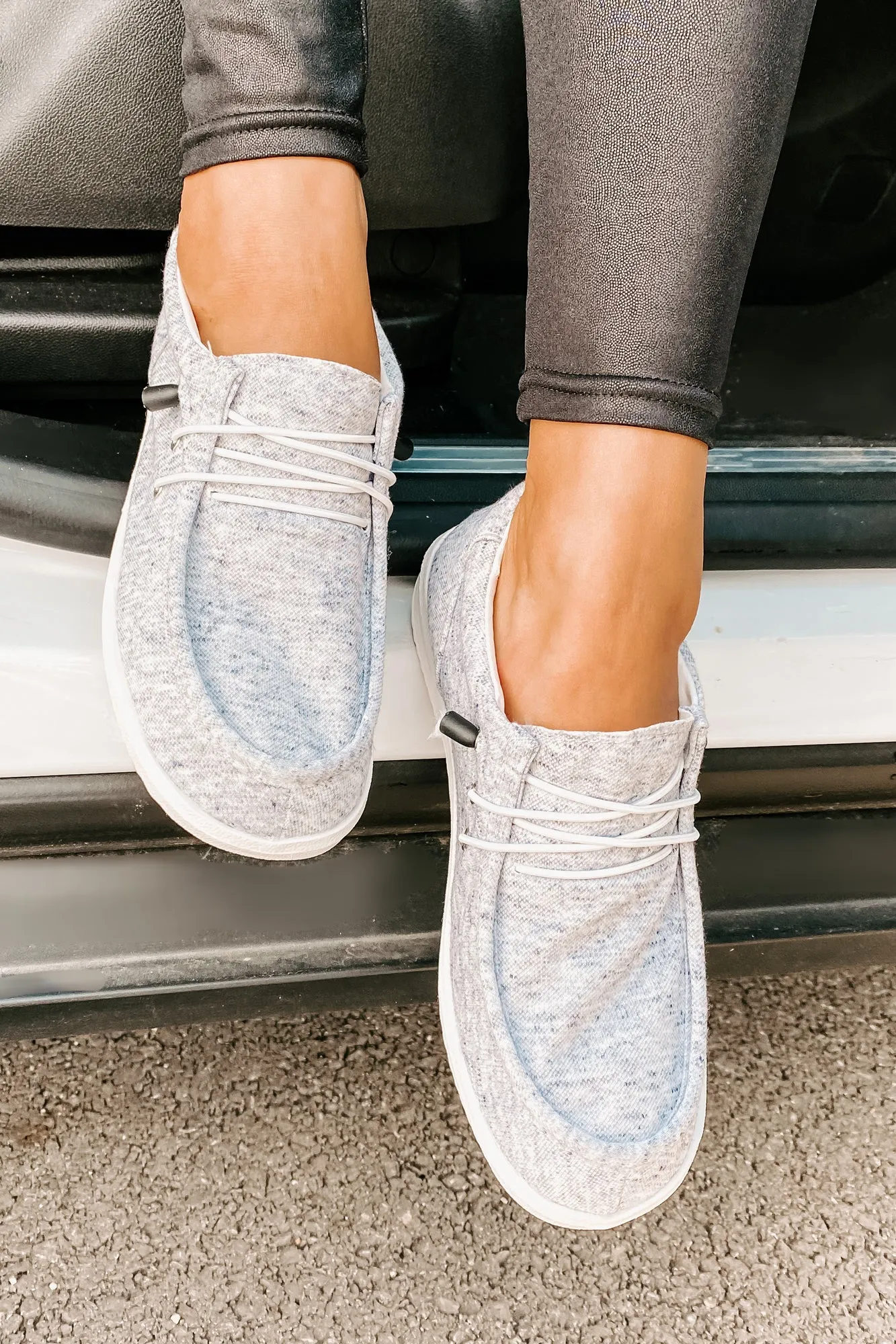 Routine Check Canvas Slip-On Sneakers (Light Grey)