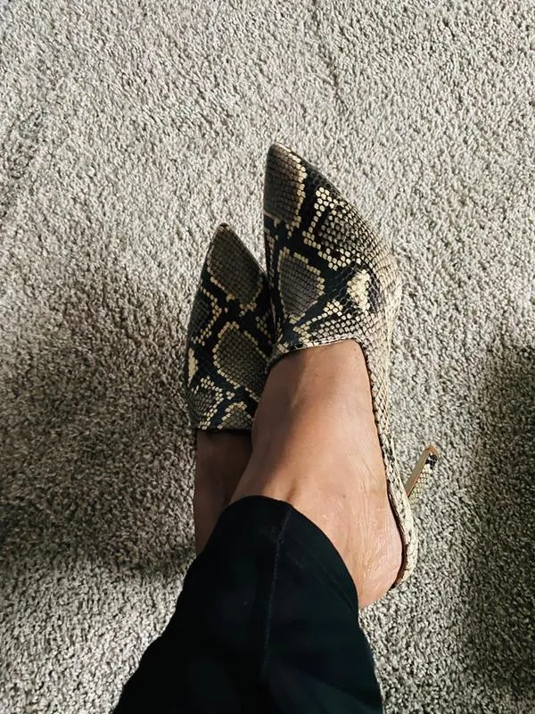 Sam Edelman Harlee Embossed Snakeskin-print Leather Mules Beige Pointed Toe Pump