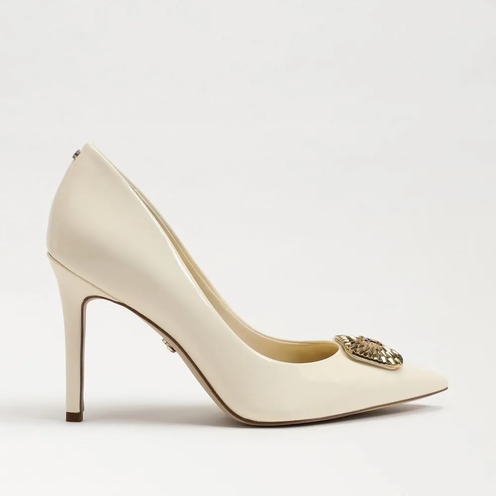 Sam Edelman Hazel Radiant Porcelain Stiletto Heeled Slip On Pointed Toe Pumps