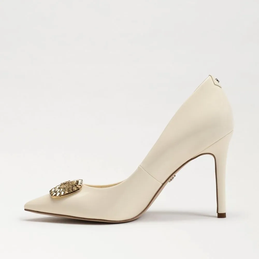 Sam Edelman Hazel Radiant Porcelain Stiletto Heeled Slip On Pointed Toe Pumps