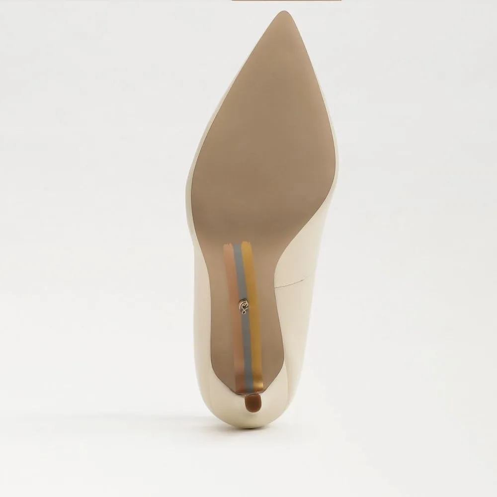Sam Edelman Hazel Radiant Porcelain Stiletto Heeled Slip On Pointed Toe Pumps