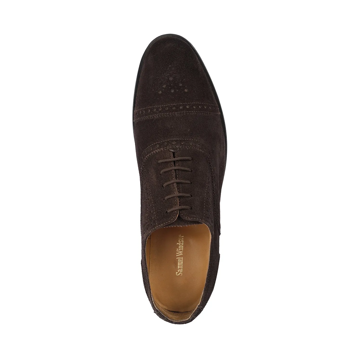 Samuel Windsor - Glasgow 59 <br> Big Size Regular Width Suede Leather Brown Formal Lace-Up Shoes