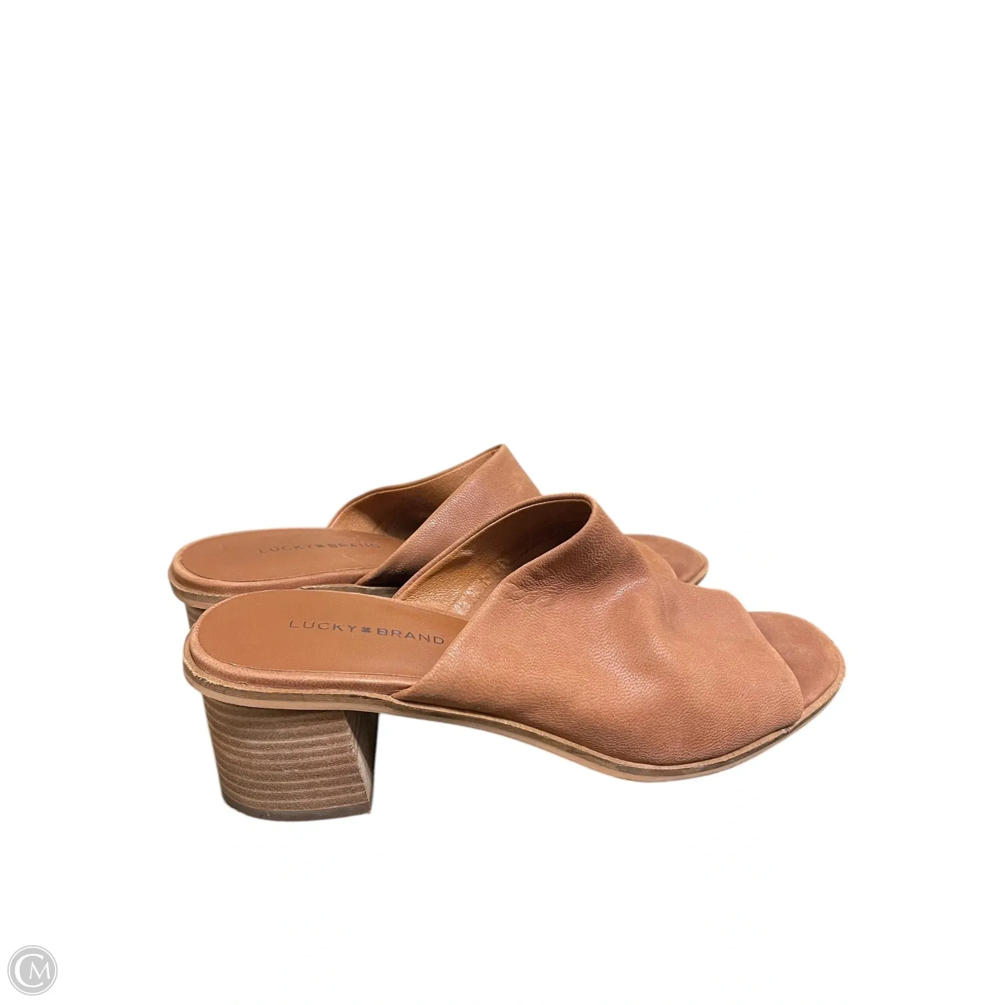 Sandals Heels Block By Lucky Brand In Brown, Size: 8.5