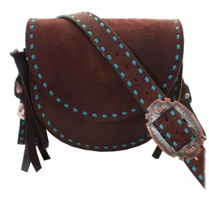 SB24A - Brown Rough Out Saddle Bag