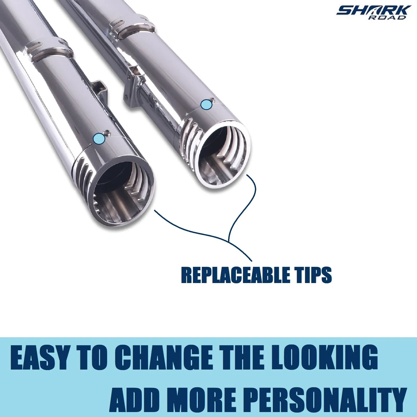 Sharkroad 4“ Slip On Mufflers Exhaust for Indian 2014-2023 Chief