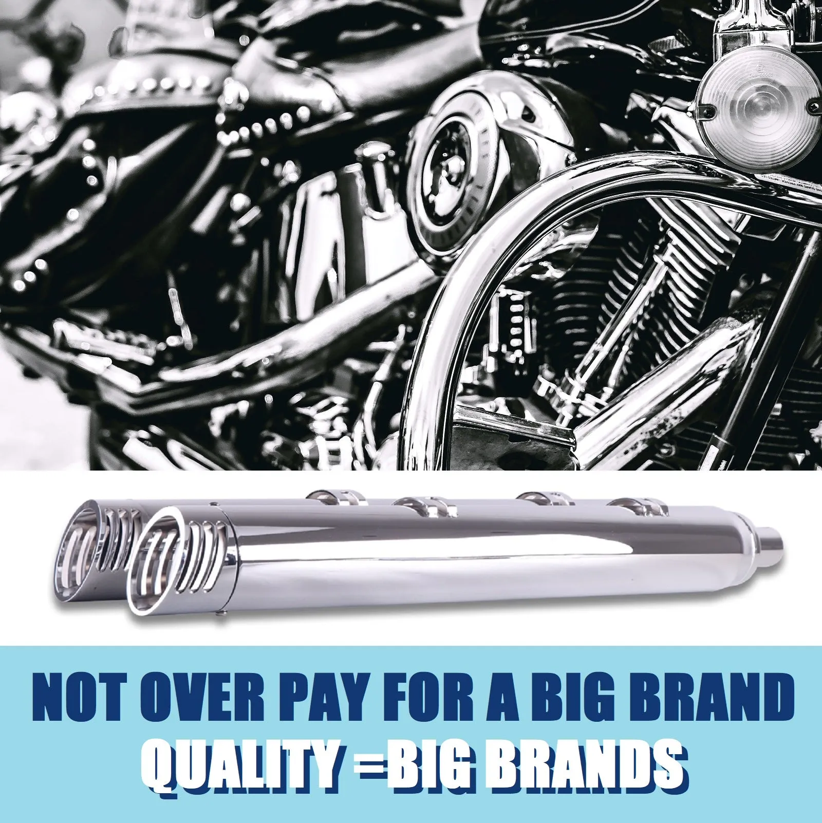 Sharkroad 4“ Slip On Mufflers Exhaust for Indian 2014-2023 Chief