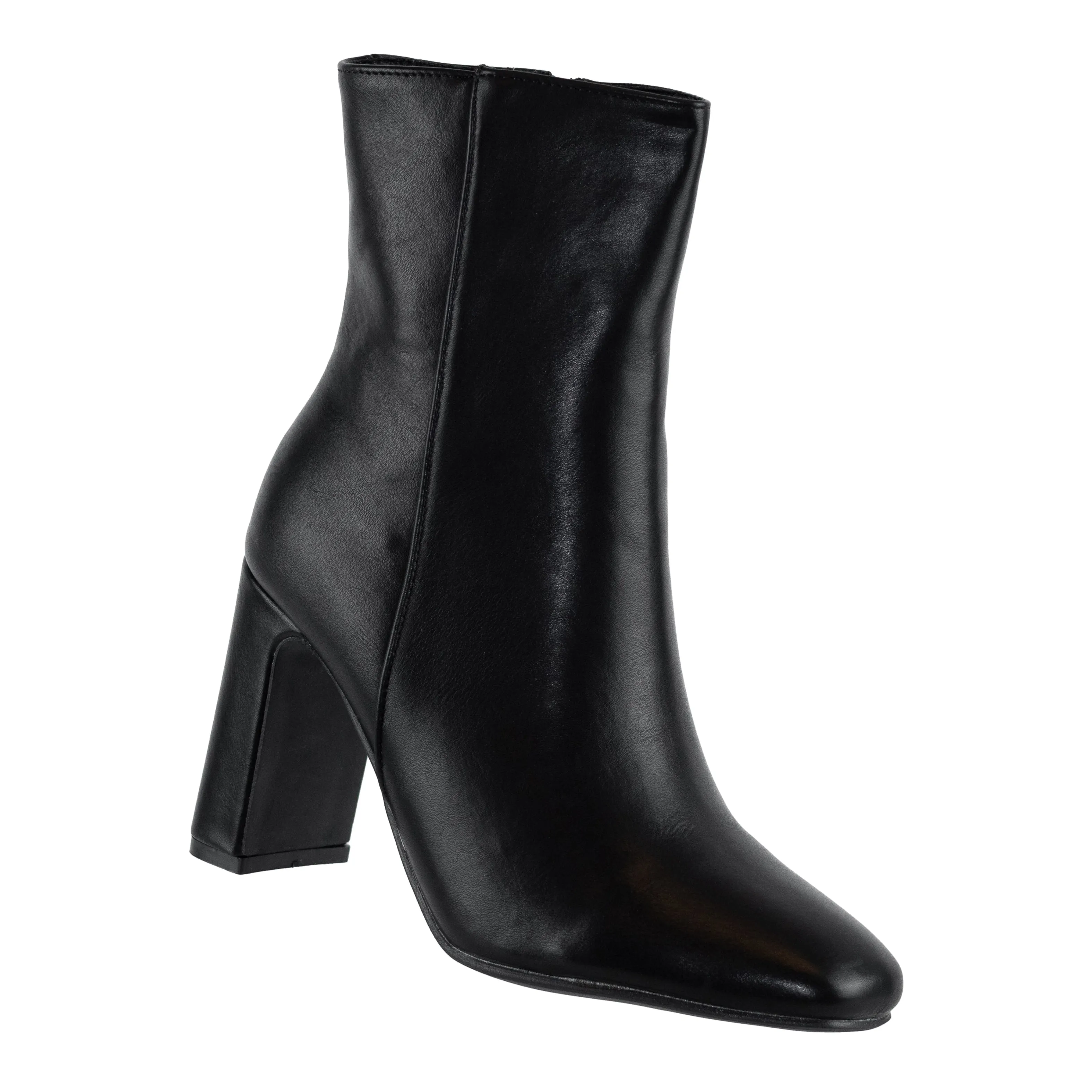 Shift - Block Heel Ankle Boots, Pointed Toe & Faux-Leather Design, Inward Zipper Closure, Stylish Winter Footwear for Casual or Dressy Looks