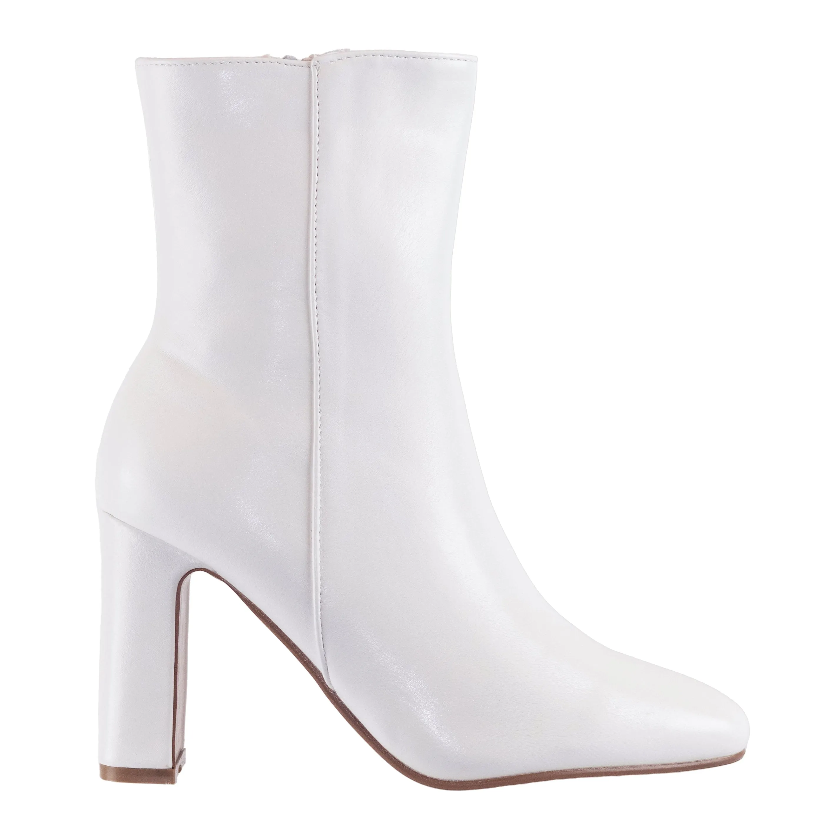 Shift - Block Heel Ankle Boots, Pointed Toe & Faux-Leather Design, Inward Zipper Closure, Stylish Winter Footwear for Casual or Dressy Looks