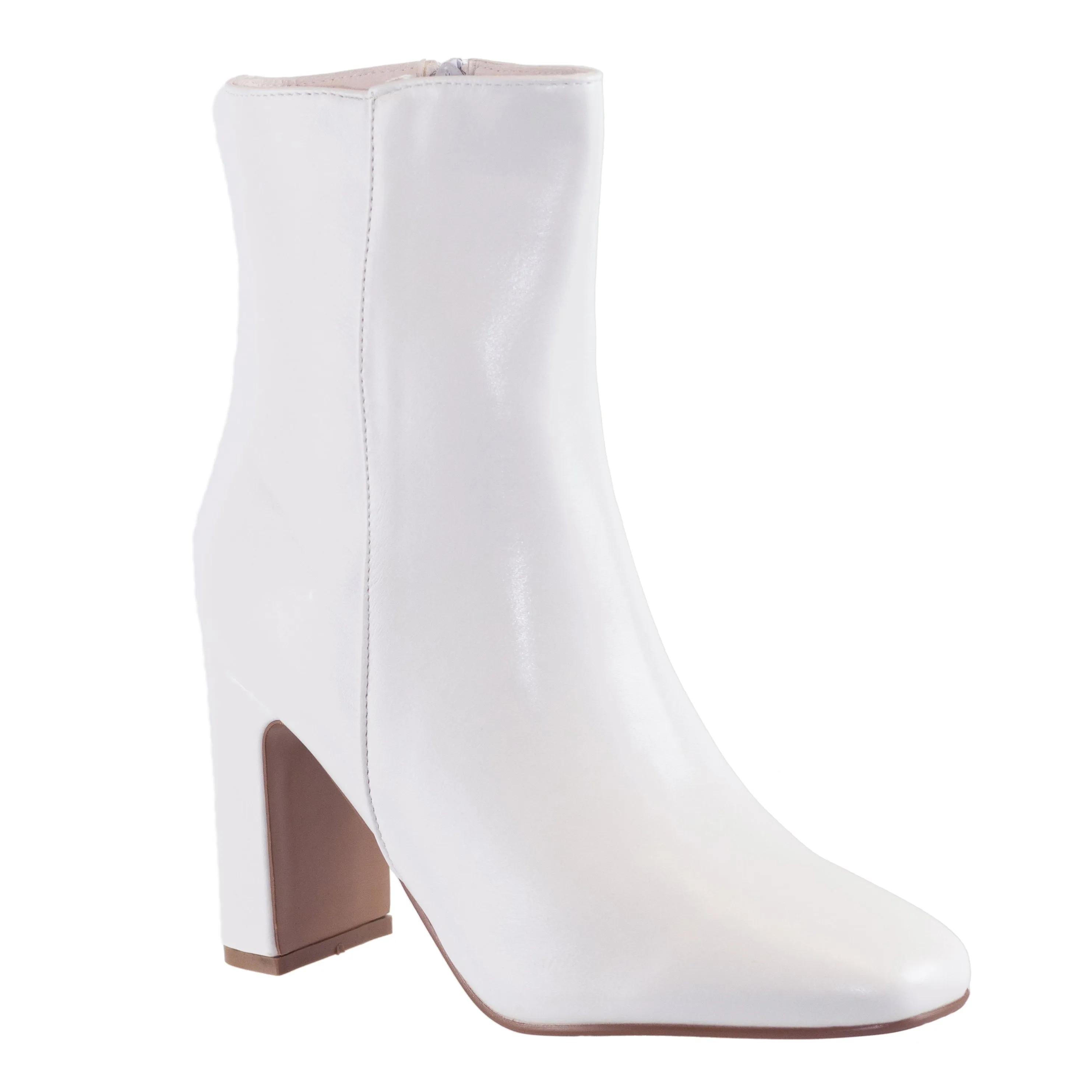 Shift - Block Heel Ankle Boots, Pointed Toe & Faux-Leather Design, Inward Zipper Closure, Stylish Winter Footwear for Casual or Dressy Looks