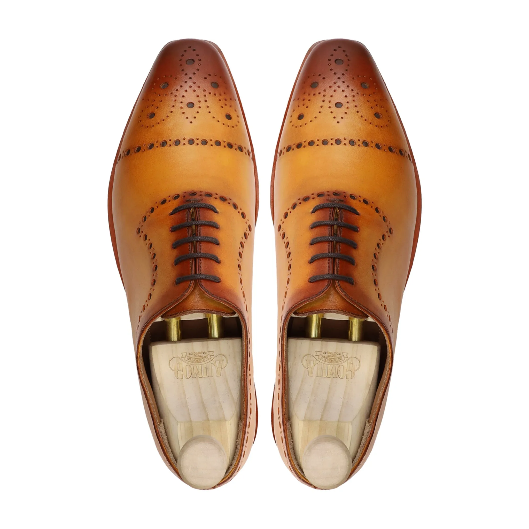 Shoal - Men's Burnished Yellow Tan Calf Leather Wholecut Shoe