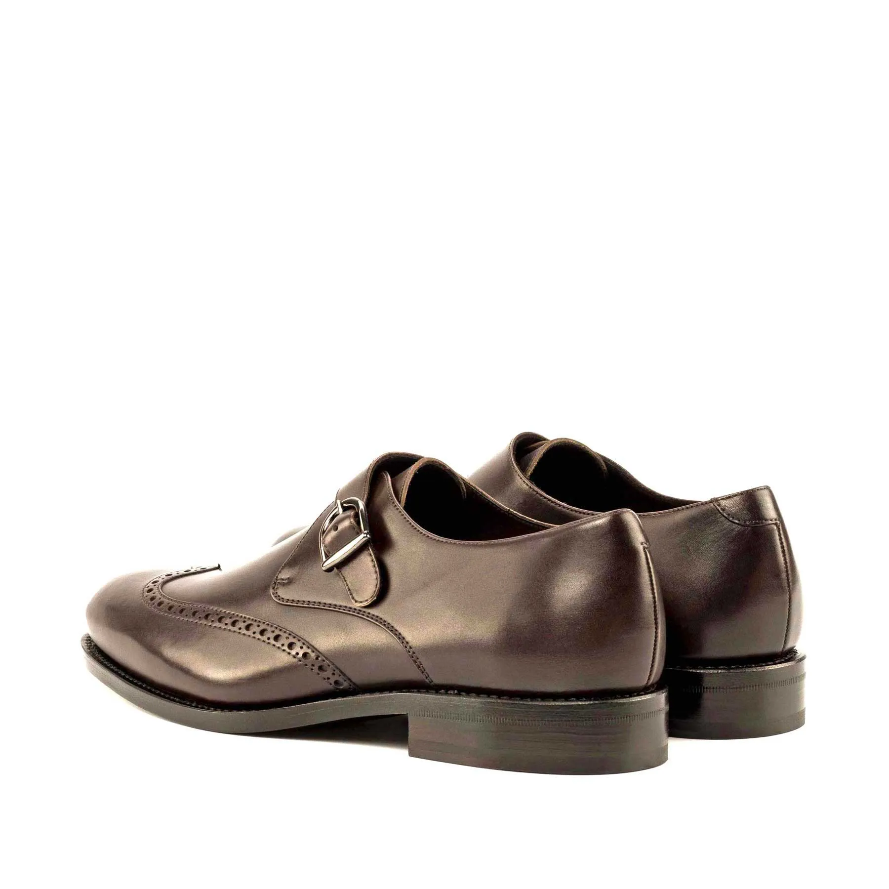 Single Monk Strap in Dark Brown Box Calf