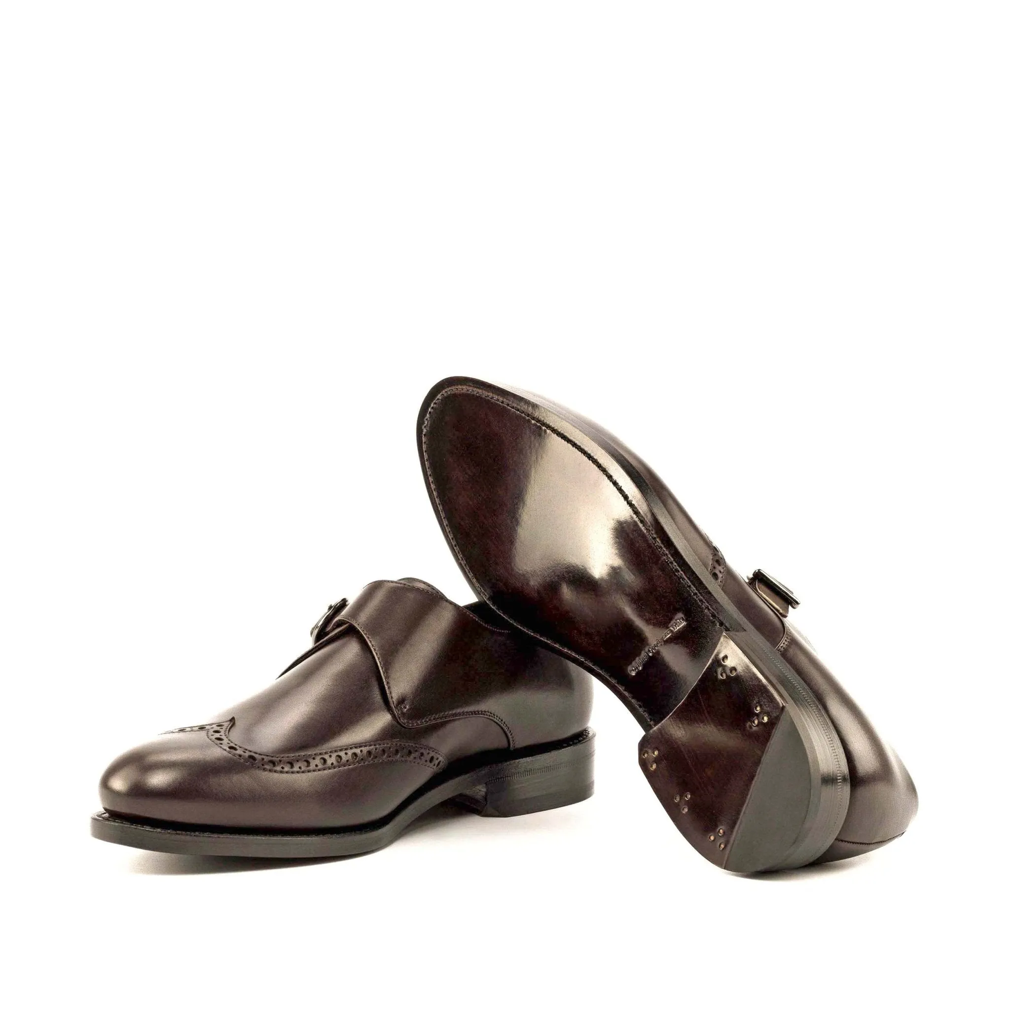 Single Monk Strap in Dark Brown Box Calf