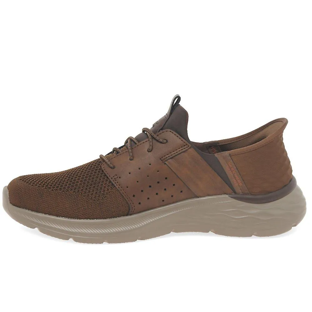 SKECHERS GARNER NEWICK 210803 Slip-Ins Relaxed Fit -&nbsp;DARK BROWN / SYNTHETIC