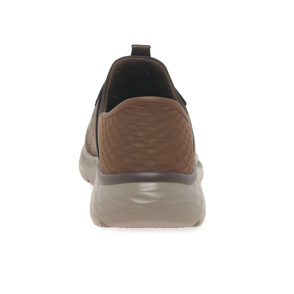SKECHERS GARNER NEWICK 210803 Slip-Ins Relaxed Fit -&nbsp;DARK BROWN / SYNTHETIC