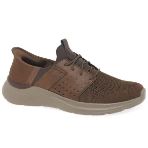 SKECHERS GARNER NEWICK 210803 Slip-Ins Relaxed Fit -&nbsp;DARK BROWN / SYNTHETIC