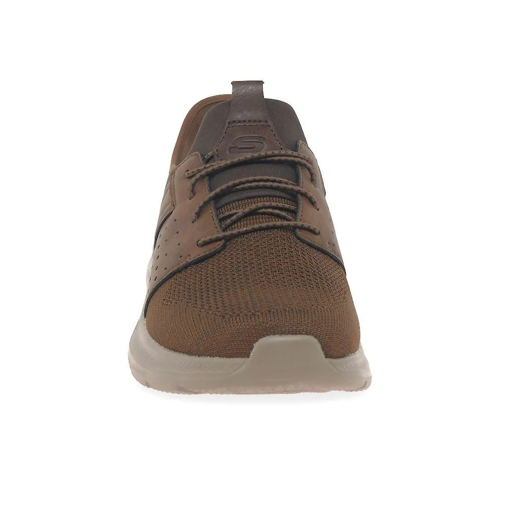 SKECHERS GARNER NEWICK 210803 Slip-Ins Relaxed Fit -&nbsp;DARK BROWN / SYNTHETIC