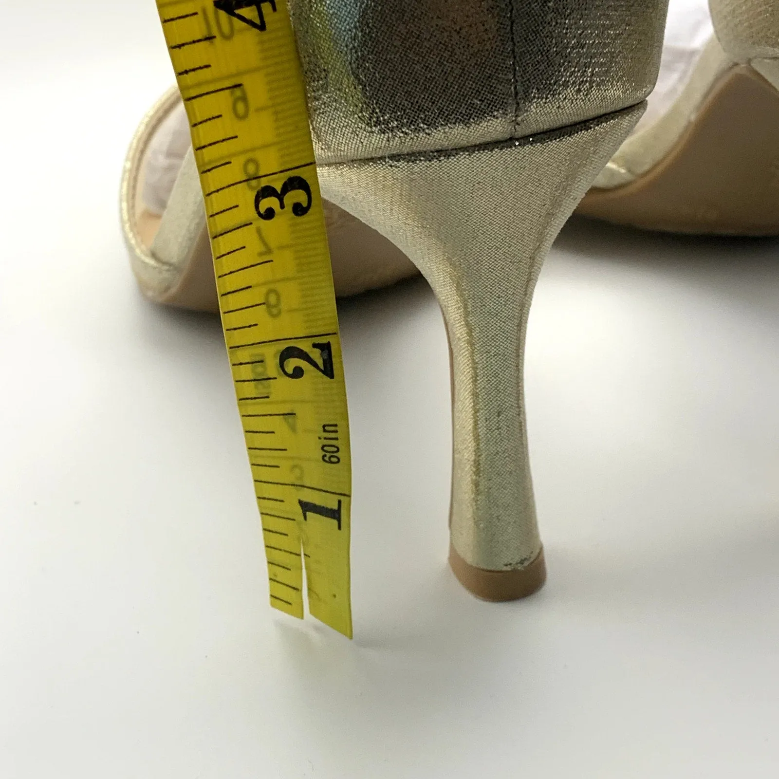 SLILVER SLIPPER Women's Gold Ella Pointed-Toe Ankle-Strap Rhinestone Heels SZ8.5