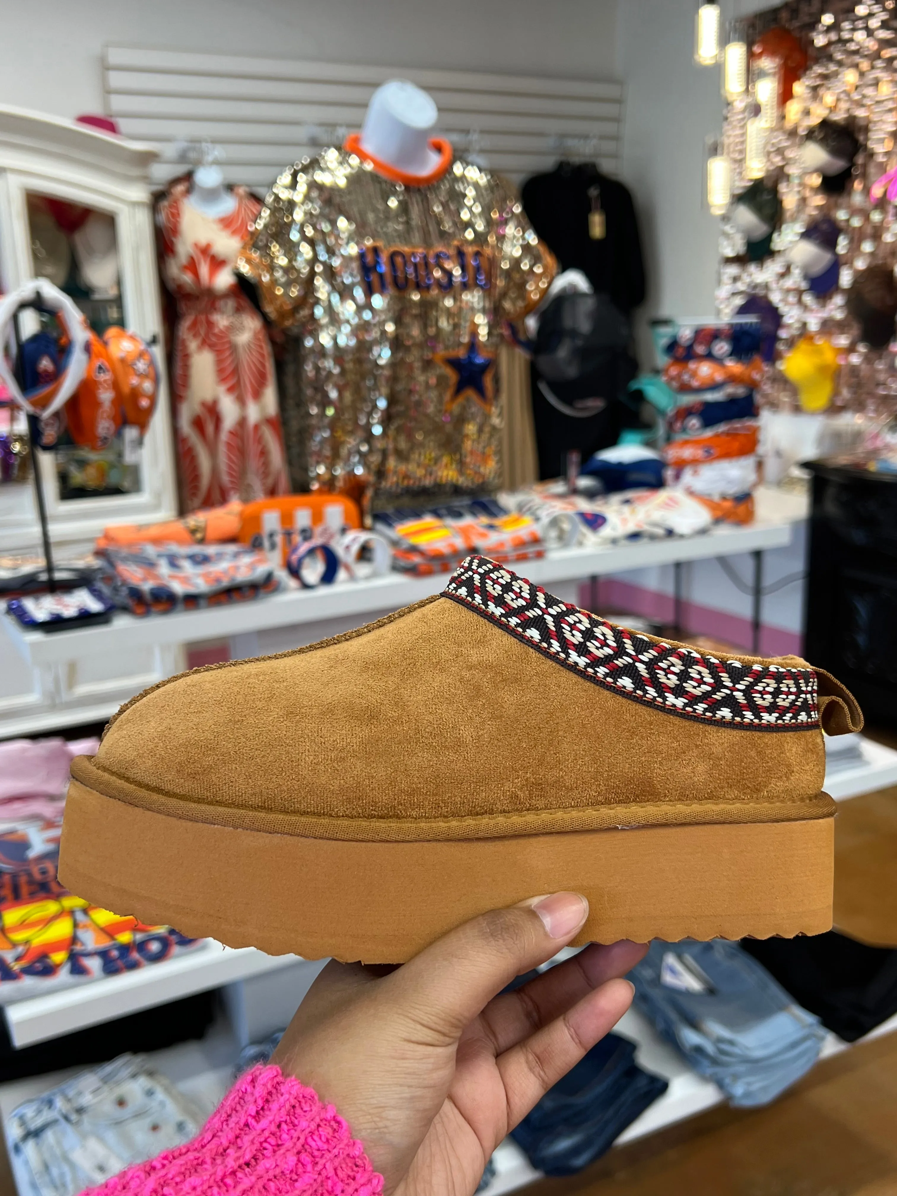 Soda Eagle Slip On Tan Faux Fur