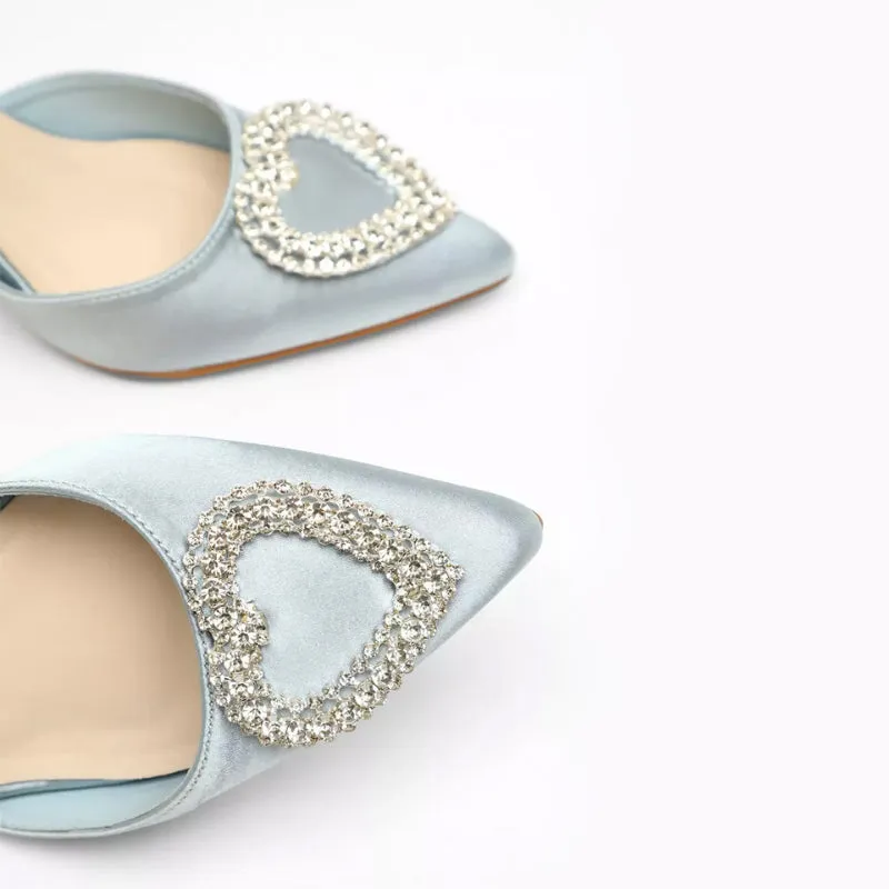 Solidago Rhinestone Heart Stiletto Pumps