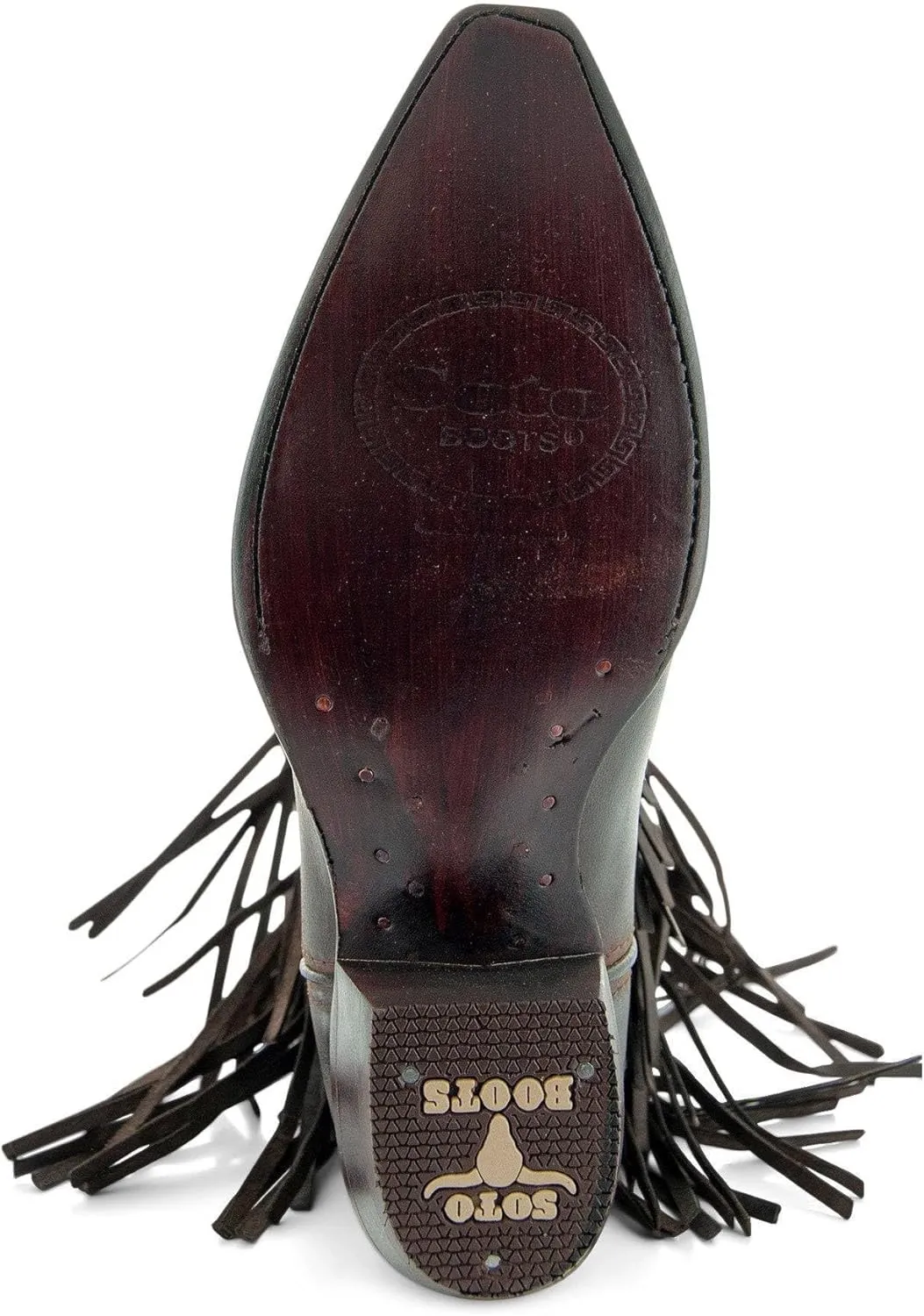 Soto Boots Santa Fe Women's Fringe Cowgirl Boots With Floral Embroidery, Genuine Leather Handcrafted Fashion Cowgirl Boots With Fringe M50035
