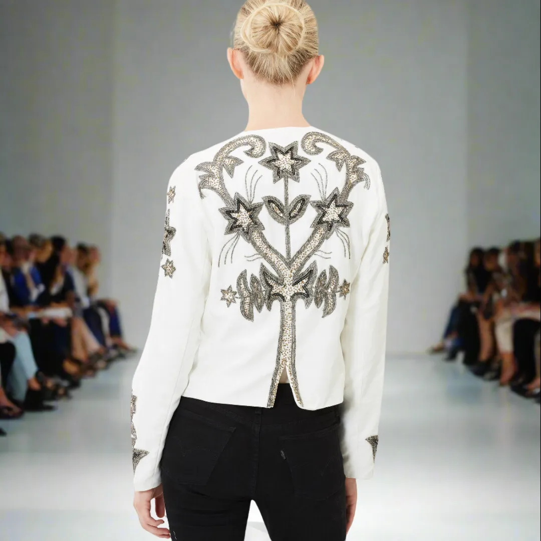 Starry Night Beaded Tuxedo Jacket