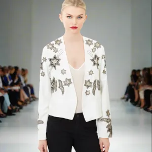 Starry Night Beaded Tuxedo Jacket