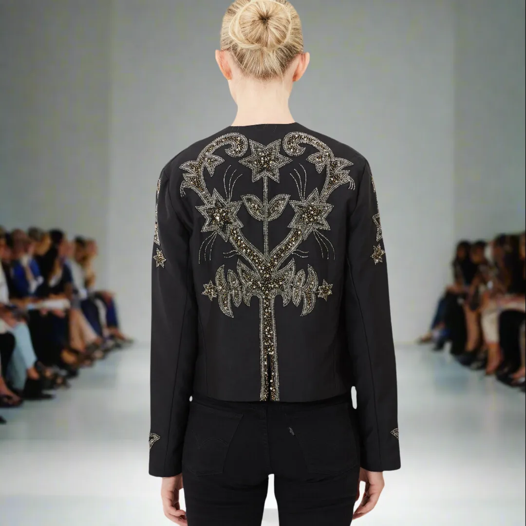 Starry Night Beaded Tuxedo Jacket
