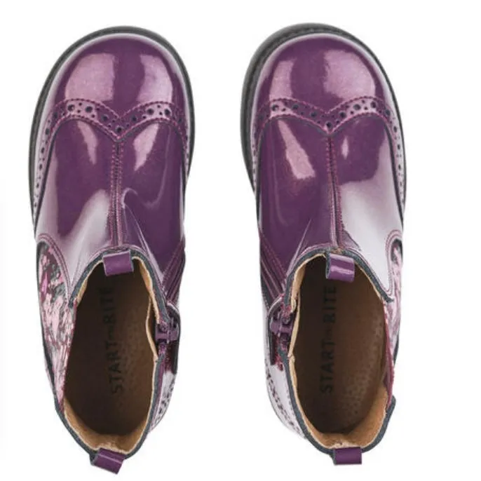 Start Rite Chelsea Blackcurrant Glitter Patent