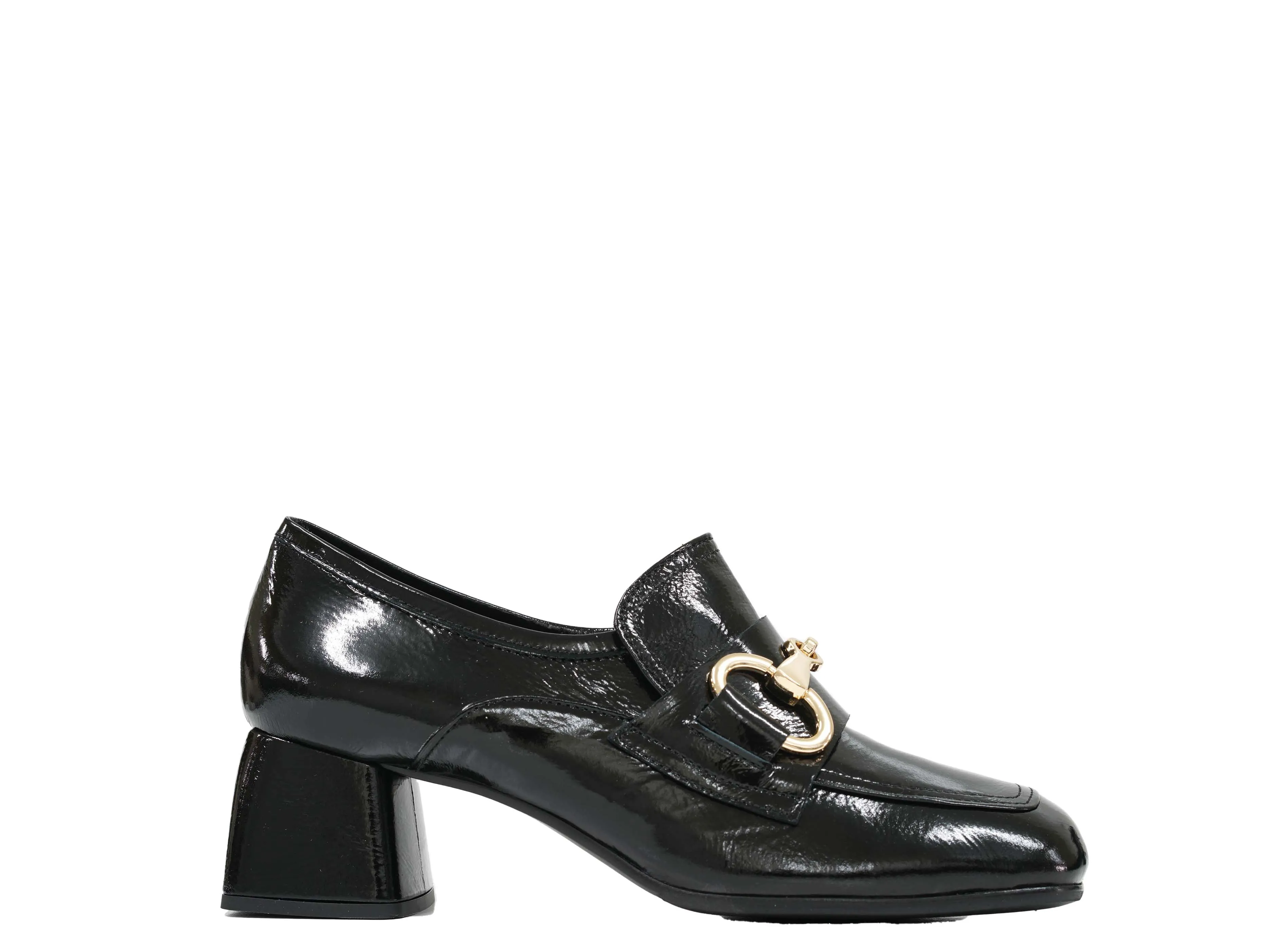 Stefano Stefani Women's Black Naplak Patent Leather Chain Shoe 8763 40% OFF